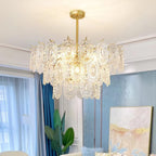 Lustra Chandelier Vague en Verre et Fer Forgé Élégant - Neutralighting