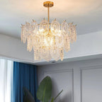 Lustra Chandelier Vague en Verre et Fer Forgé Élégant - Neutralighting