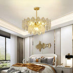 Lustra Chandelier Vague en Verre et Fer Forgé Élégant - Neutralighting