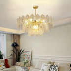 Lustra Chandelier Vague en Verre et Fer Forgé Élégant - Neutralighting