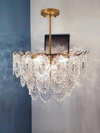 Lustra Chandelier Vague en Verre et Fer Forgé Élégant - Neutralighting