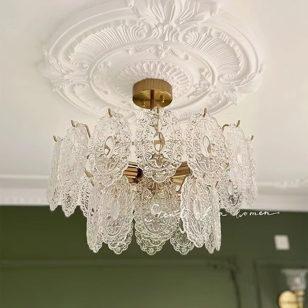 Lustra Chandelier Vague en Verre et Fer Forgé Élégant - Neutralighting