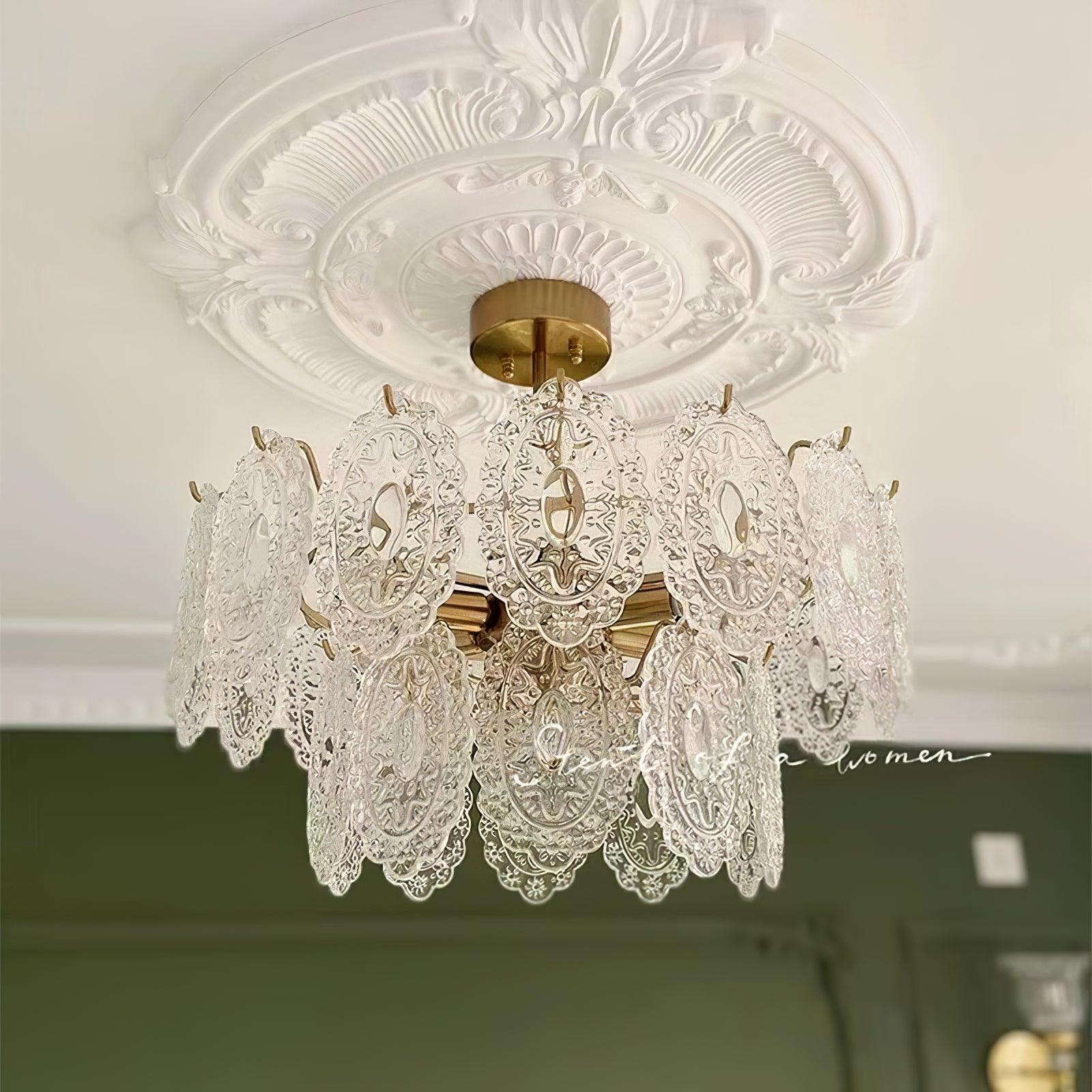 Lustra Chandelier Vague en Verre et Fer Forgé Élégant - Neutralighting