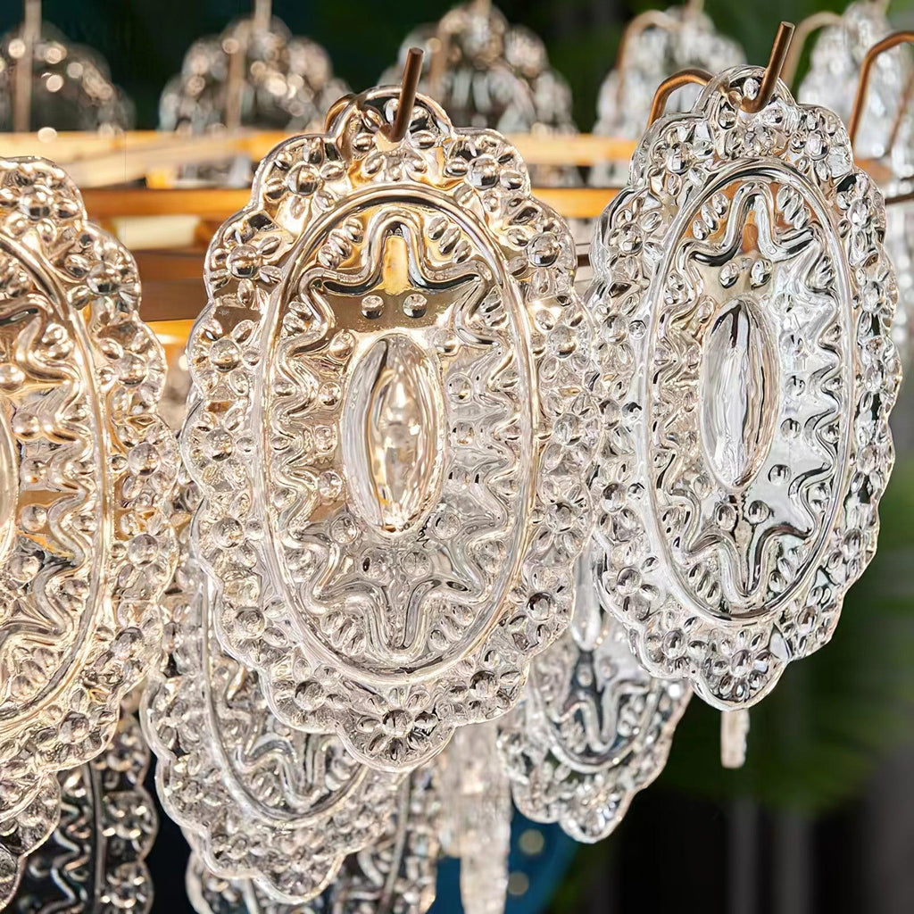 Lustra Chandelier Vague en Verre et Fer Forgé Élégant - Neutralighting