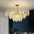 Lustra Chandelier Vague en Verre et Fer Forgé Élégant - Neutralighting