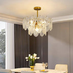 Lustra Chandelier Vague en Verre et Fer Forgé Élégant - Neutralighting