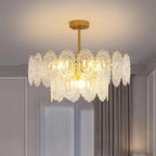 Lustra Chandelier Vague en Verre et Fer Forgé Élégant - Neutralighting