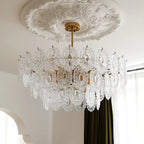 Lustra Chandelier Vague en Verre et Fer Forgé Élégant - Neutralighting