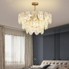 Lustra Chandelier Vague en Verre et Fer Forgé Élégant - Neutralighting