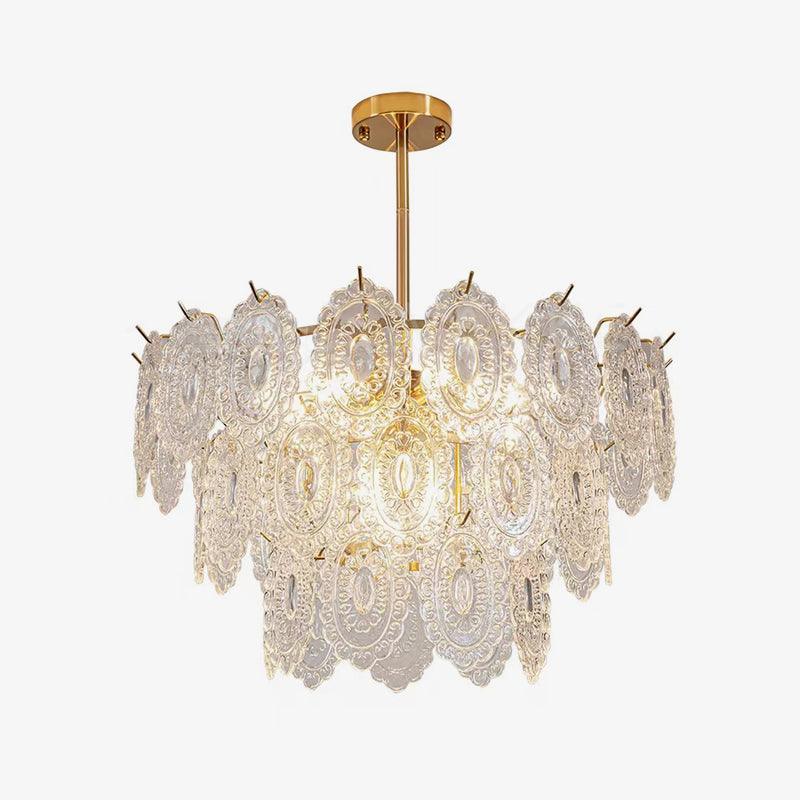 Lustra Chandelier Vague en Verre et Fer Forgé Élégant - Neutralighting