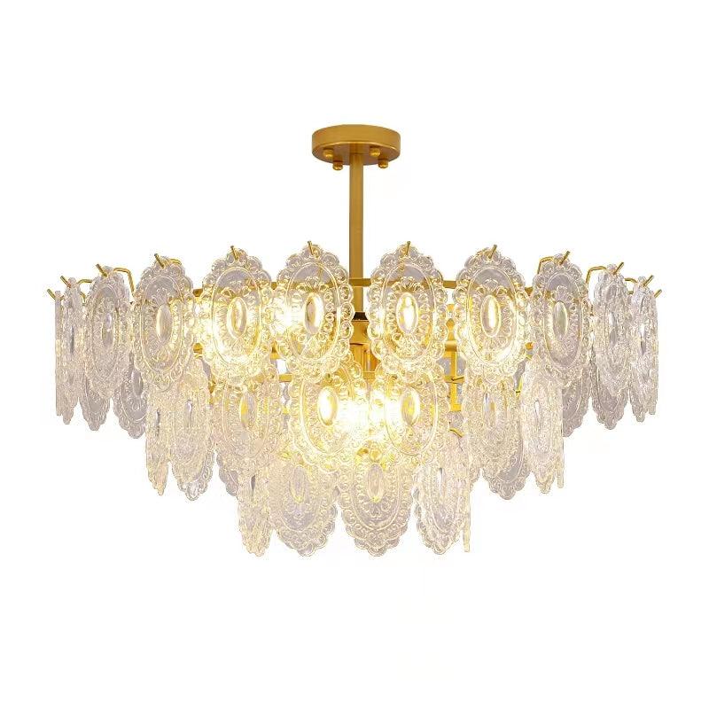 Lustra Chandelier Vague en Verre et Fer Forgé Élégant - Neutralighting