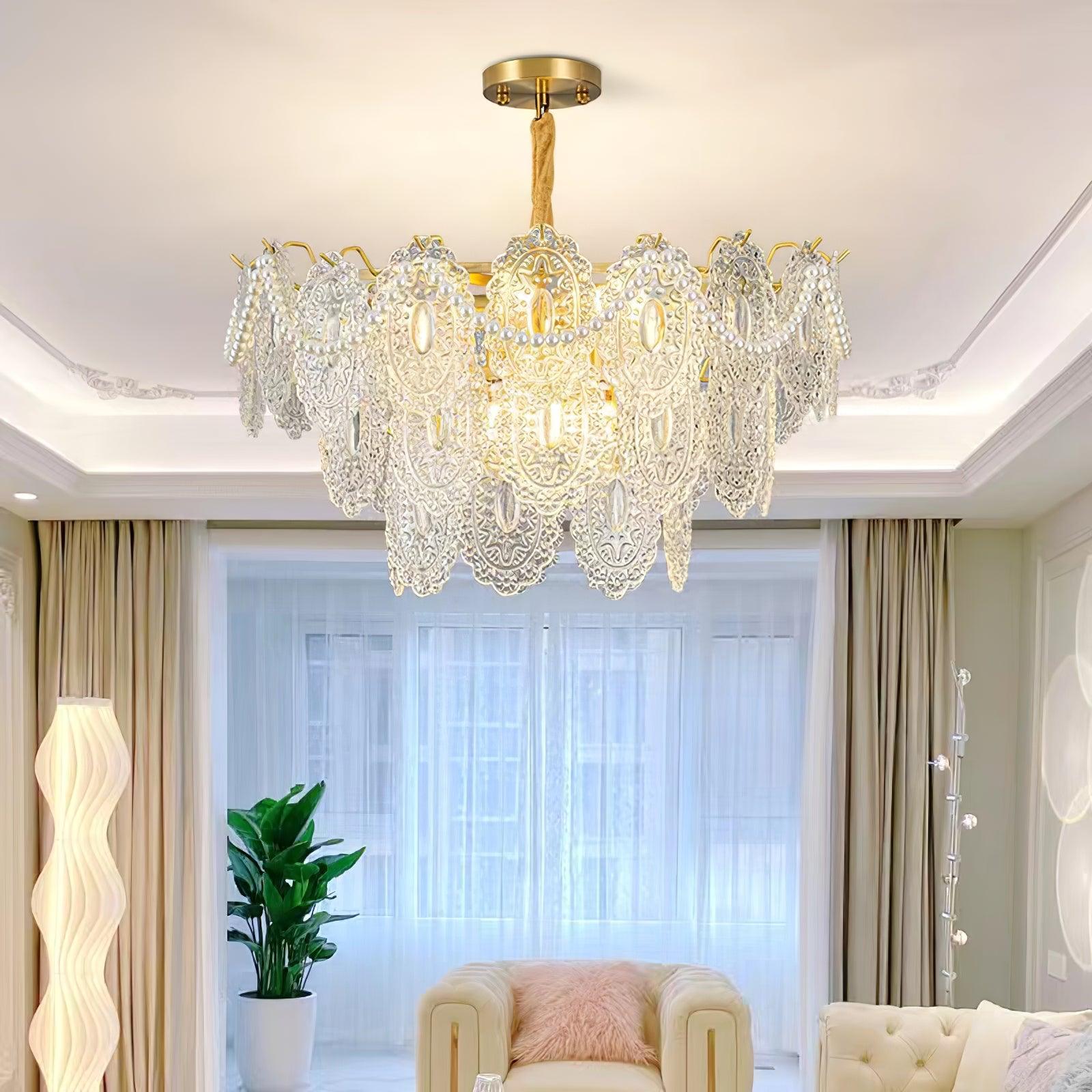 Lustra Chandelier Vague Perle Or Moderne - Neutralighting