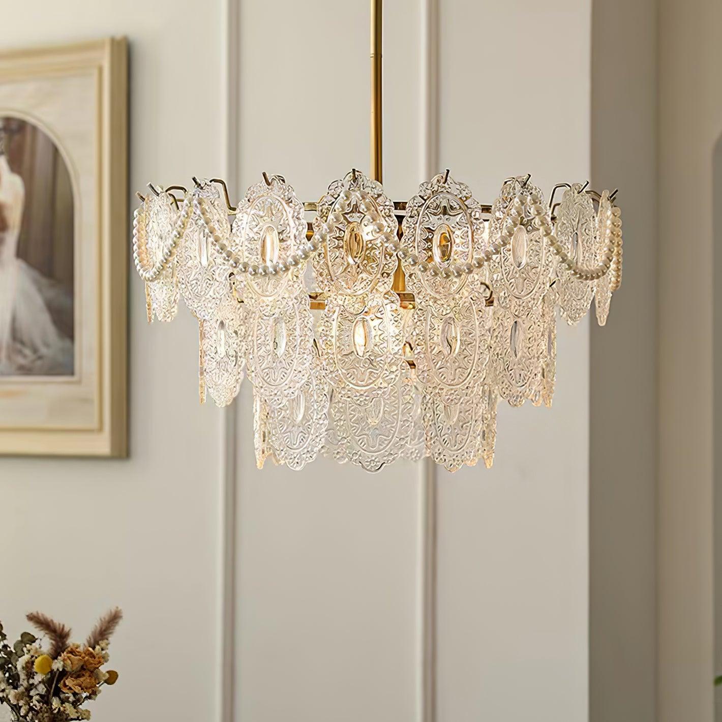Lustra Chandelier Vague Perle Or Moderne - Neutralighting