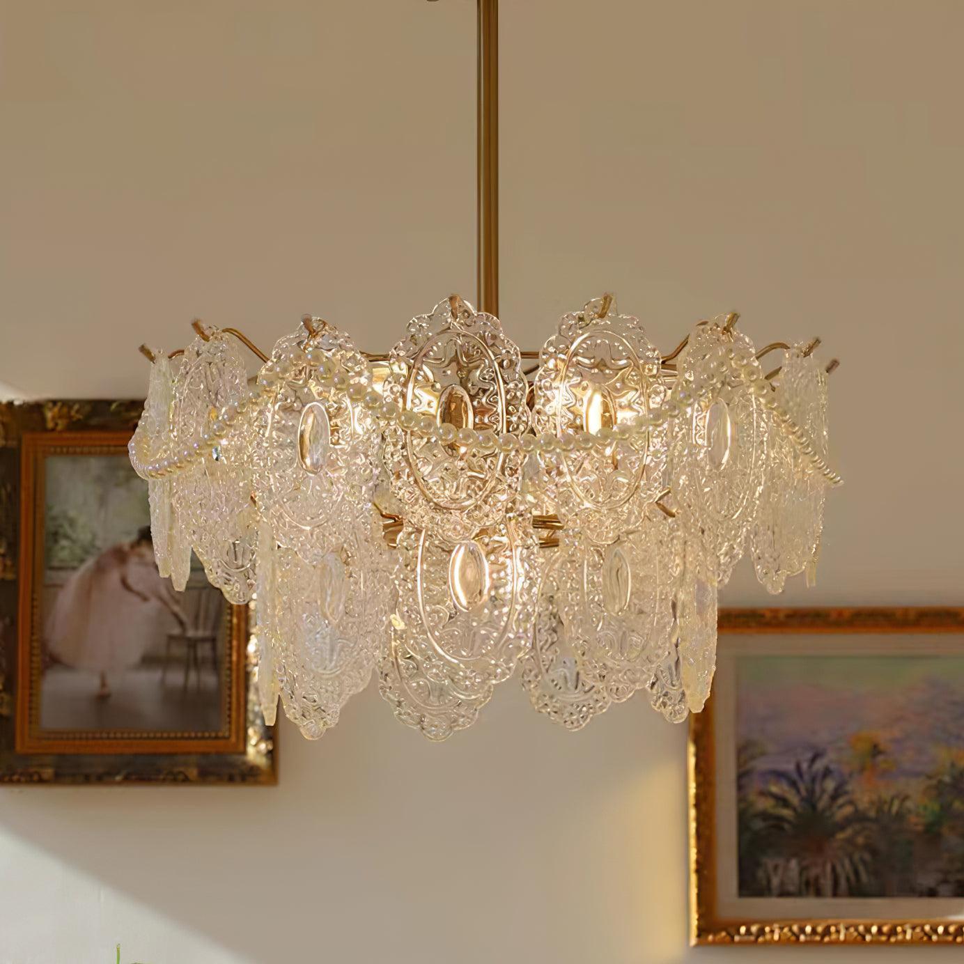 Lustra Chandelier Vague Perle Or Moderne - Neutralighting