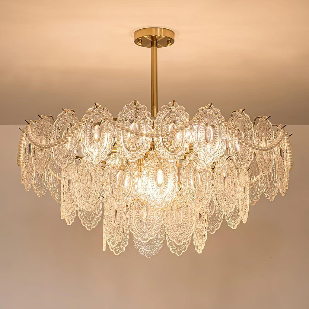 Lustra Chandelier Vague Perle Or Moderne - Neutralighting