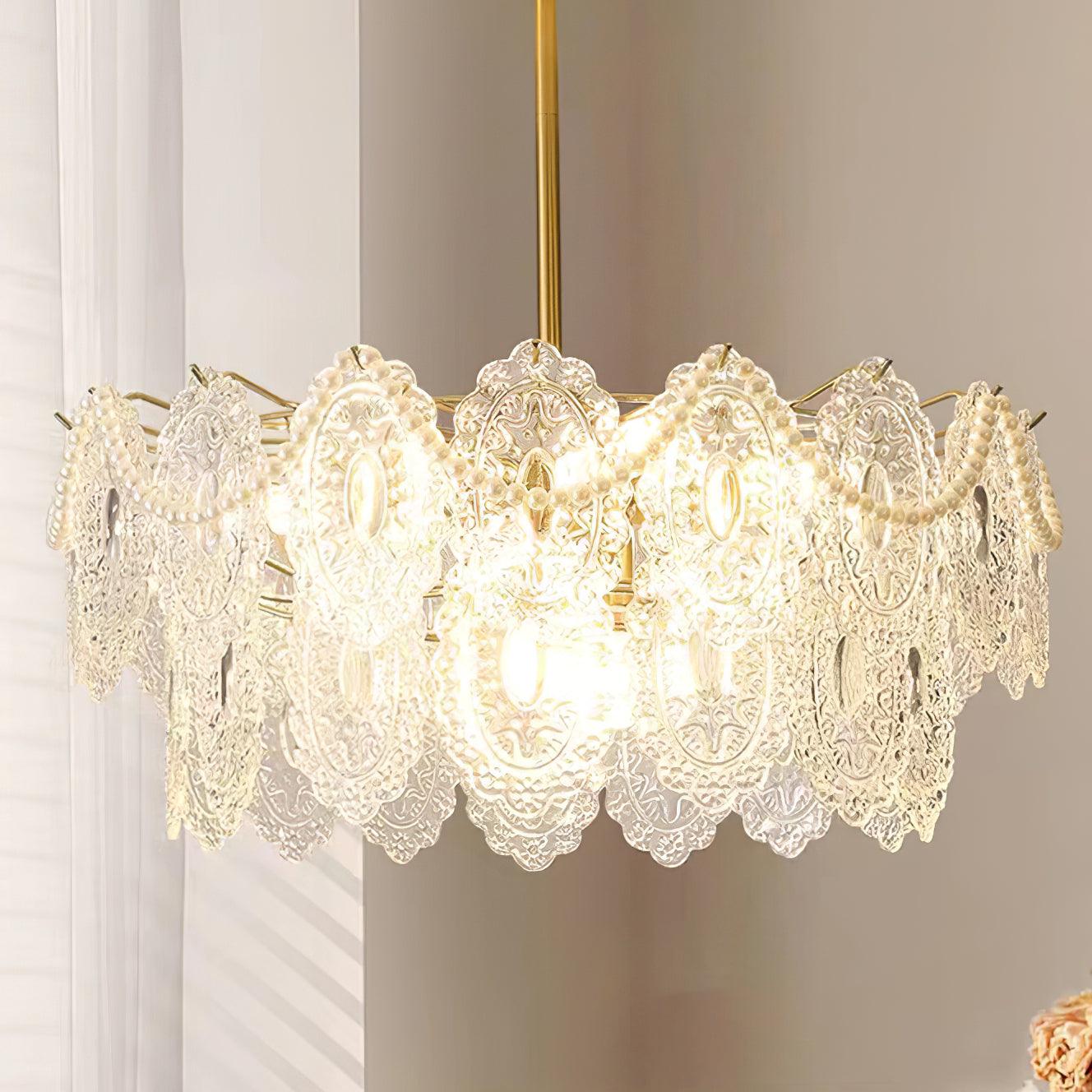 Lustra Chandelier Vague Perle Or Moderne - Neutralighting