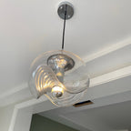 Valentina Suspension Moderne Transparent Onde Métal Verre Chambre à Coucher - Neutralighting