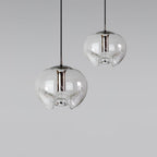 Valentina Suspension Moderne Transparent Onde Métal Verre Chambre à Coucher - Neutralighting