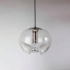 Valentina Suspension Moderne Transparent Onde Métal Verre Chambre à Coucher - Neutralighting