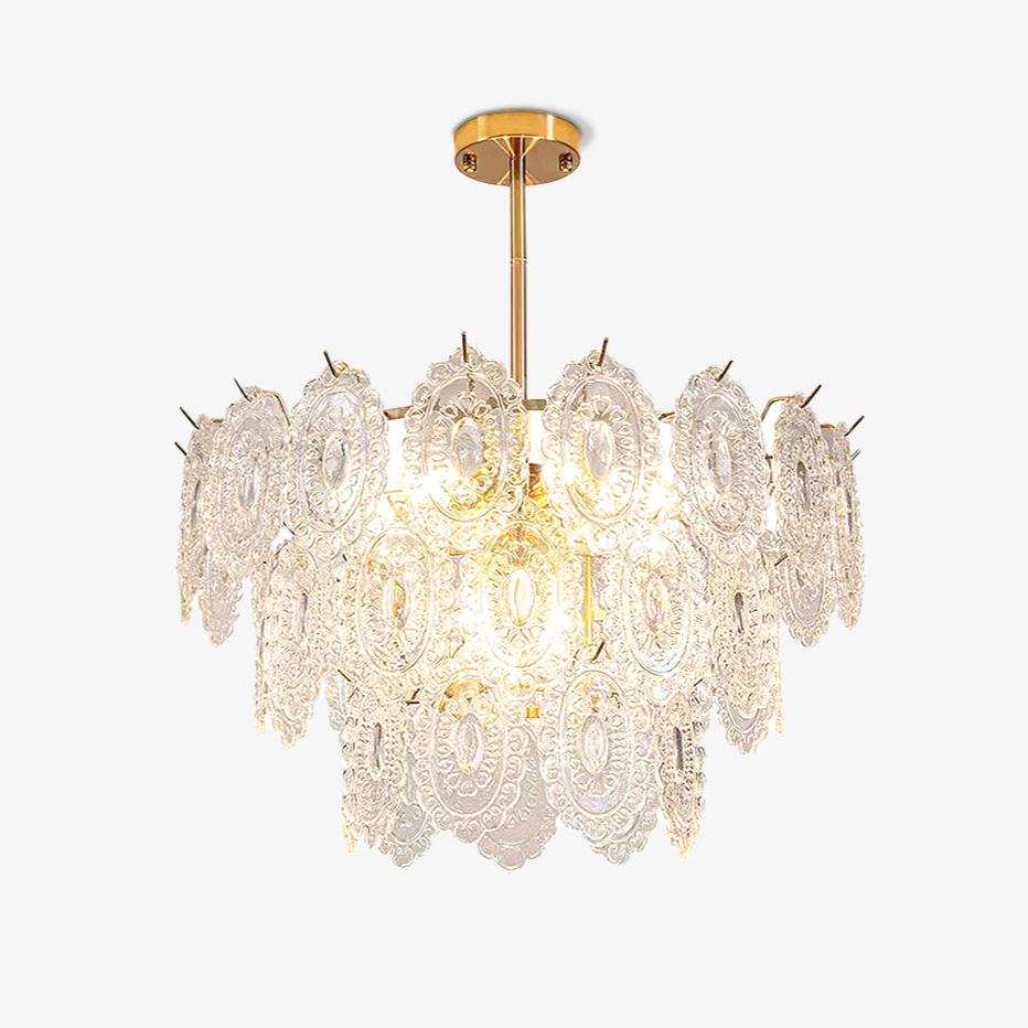 Lustra Chandelier Vague en Verre et Fer Forgé Élégant - Neutralighting