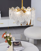 Lustra Chandelier Vague en Verre et Fer Forgé Élégant - Neutralighting