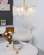 Lustra Chandelier Vague en Verre et Fer Forgé Élégant - Neutralighting
