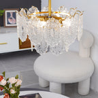 Lustra Chandelier Vague en Verre et Fer Forgé Élégant - Neutralighting