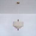 Eldorora Élégance Vague Échelle Bois Tissu Pendentif Lampe - Neutralighting
