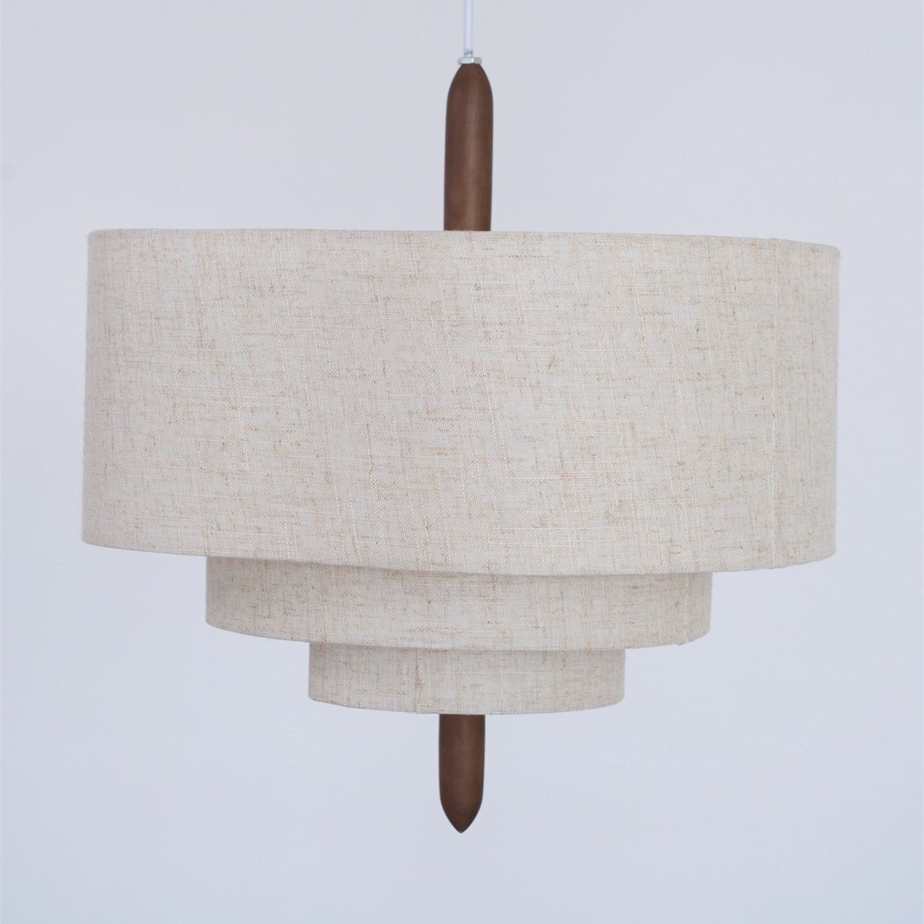 Eldorora Élégance Vague Échelle Bois Tissu Pendentif Lampe - Neutralighting