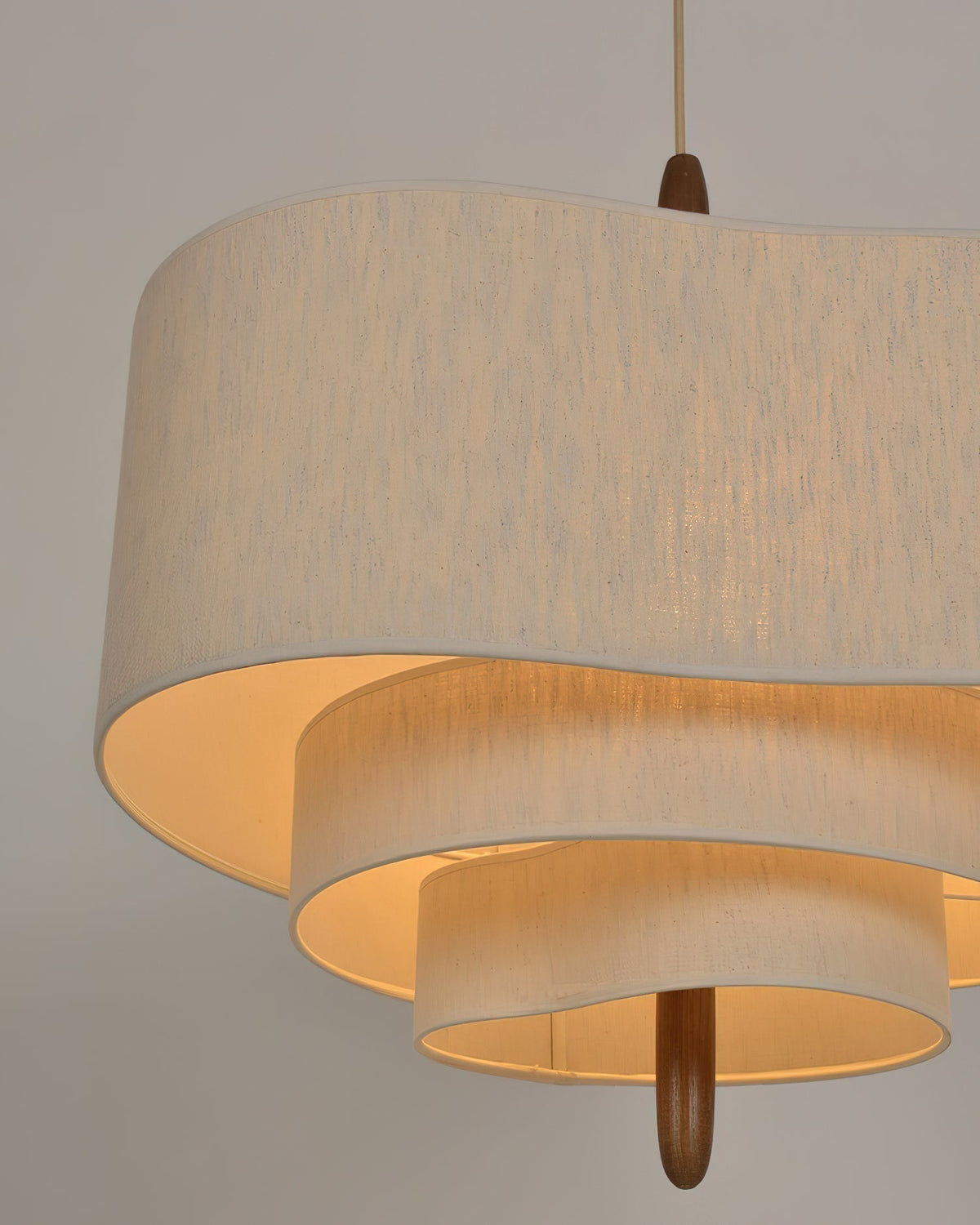 Eldorora Élégance Vague Échelle Bois Tissu Pendentif Lampe - Neutralighting