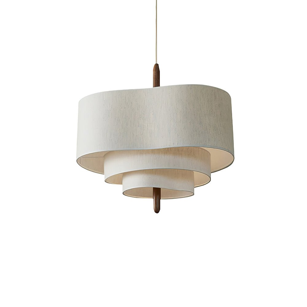 Eldorora Élégance Vague Échelle Bois Tissu Pendentif Lampe - Neutralighting