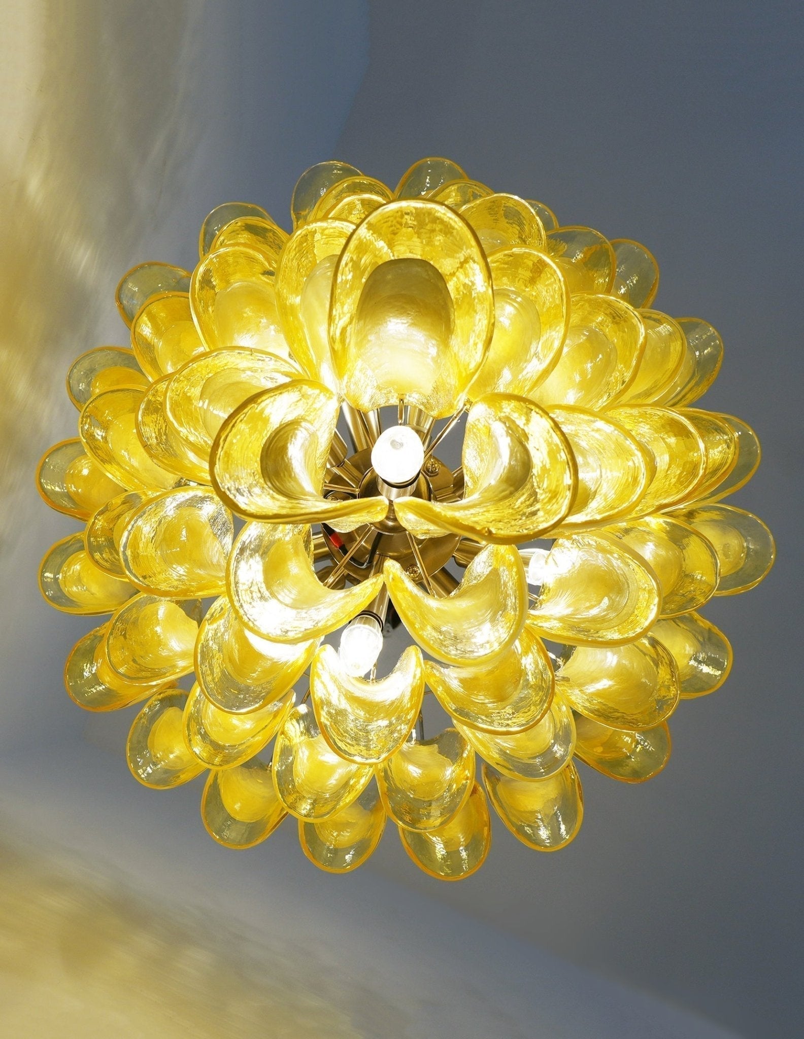 Aurora Chandelier Verre Murano Pétale Vague - Neutralighting