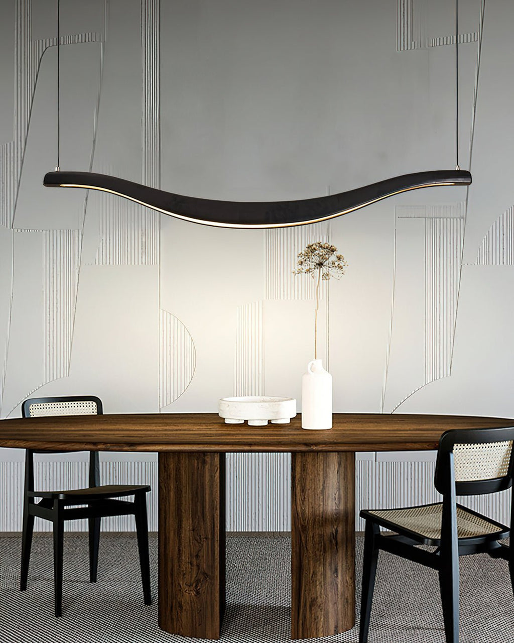 Lustra Chandelier Bois Forme Ondulée Élégant - Neutralighting