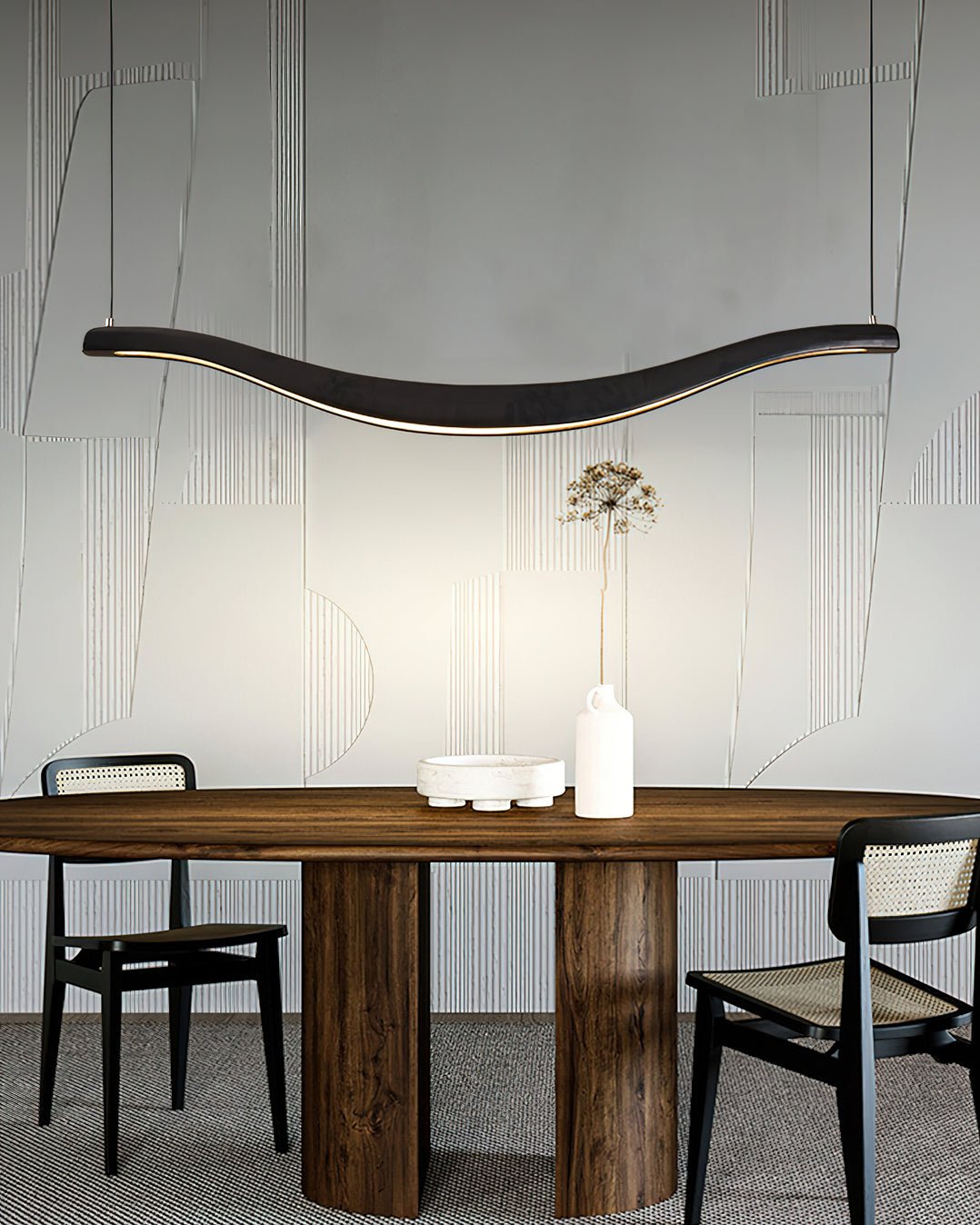 Lustra Chandelier Bois Forme Ondulée Élégant - Neutralighting