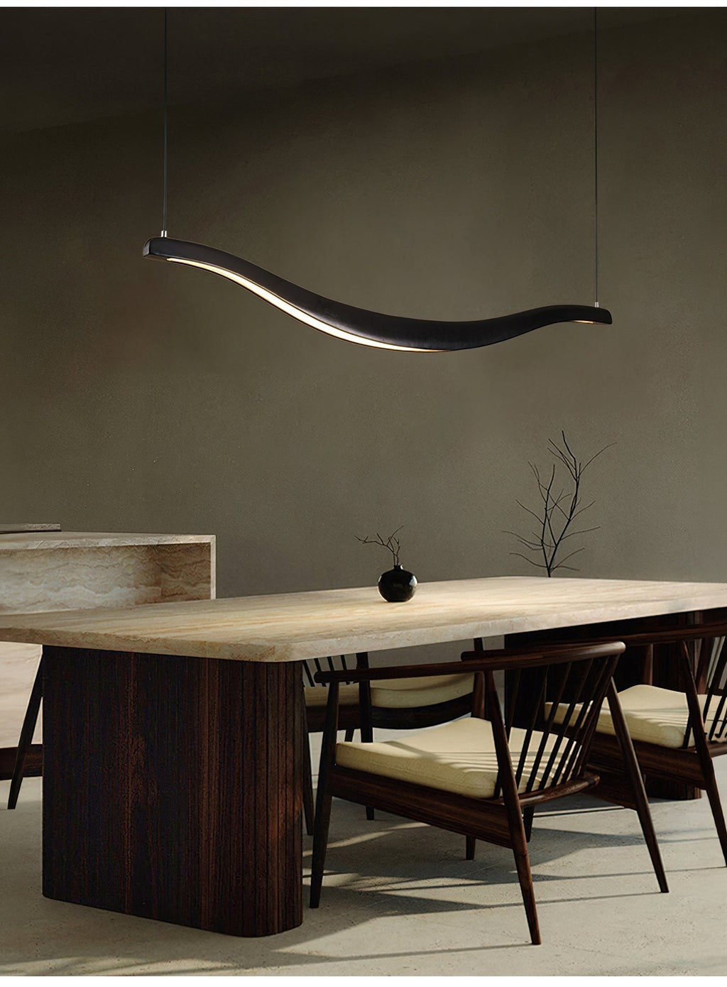 Lustra Chandelier Bois Forme Ondulée Élégant - Neutralighting