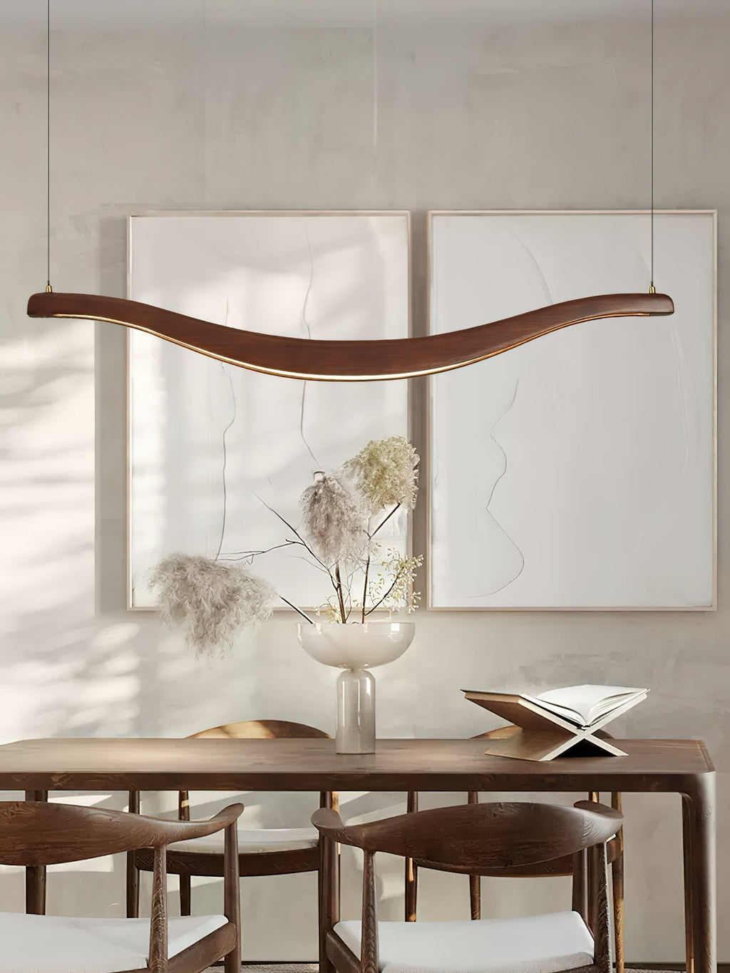 Lustra Chandelier Bois Forme Ondulée Élégant - Neutralighting