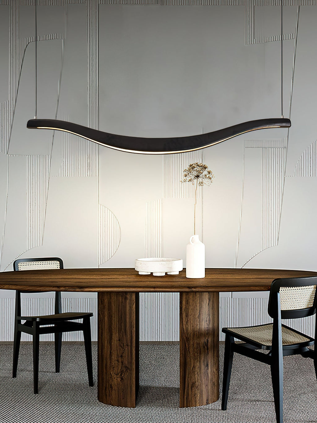 Lustra Chandelier Bois Forme Ondulée Élégant - Neutralighting