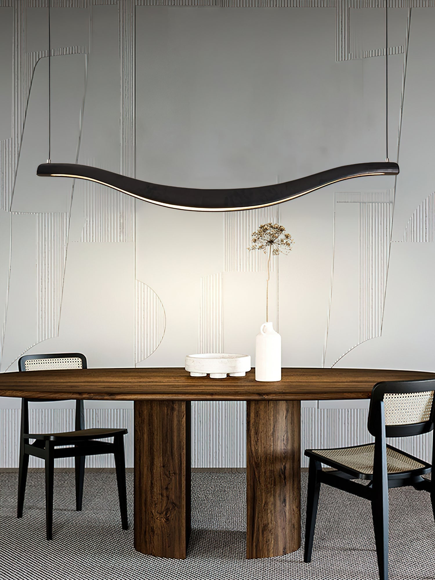 Lustra Chandelier Bois Forme Ondulée Élégant - Neutralighting