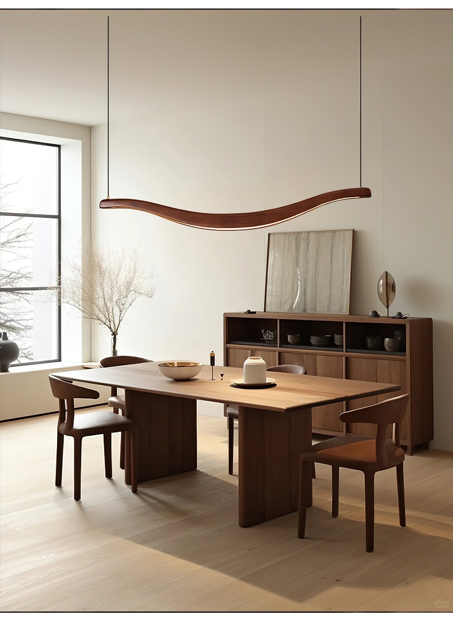 Lustra Chandelier Bois Forme Ondulée Élégant - Neutralighting