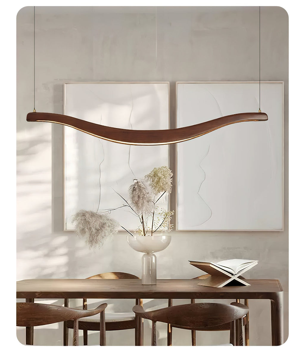 Lustra Chandelier Bois Forme Ondulée Élégant - Neutralighting