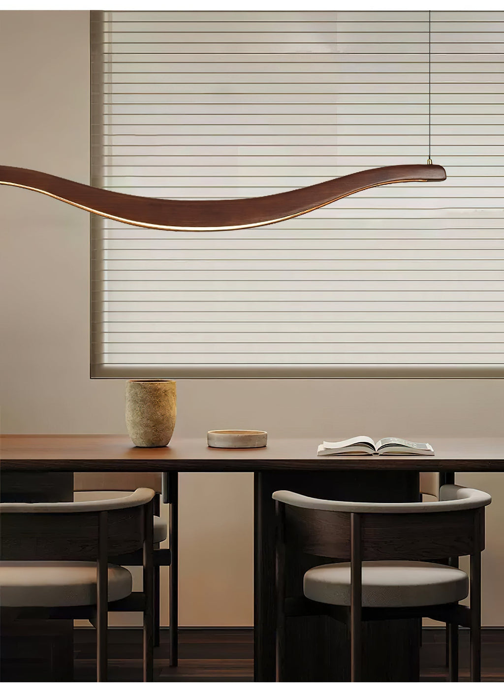 Lustra Chandelier Bois Forme Ondulée Élégant - Neutralighting