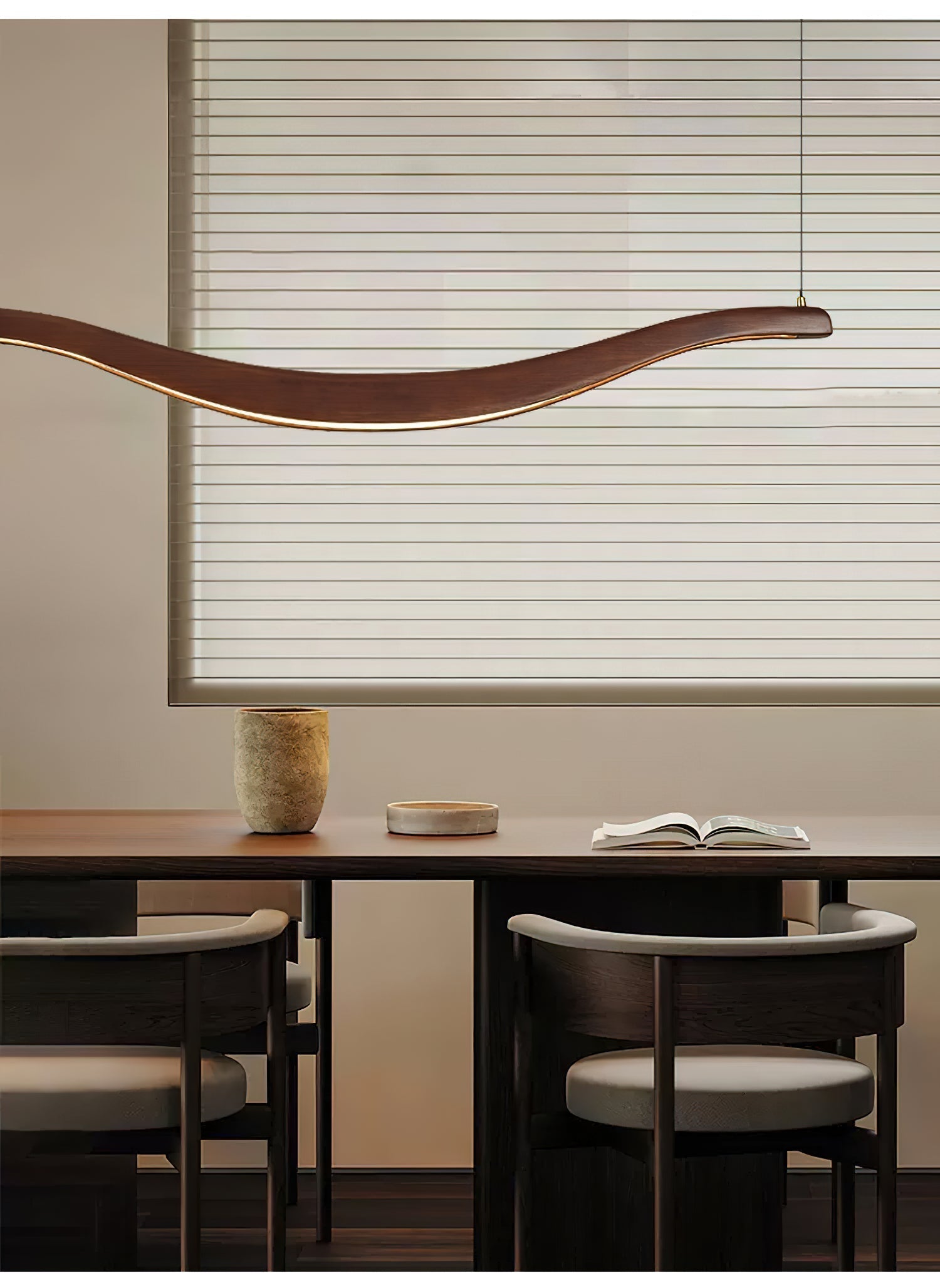 Lustra Chandelier Bois Forme Ondulée Élégant - Neutralighting