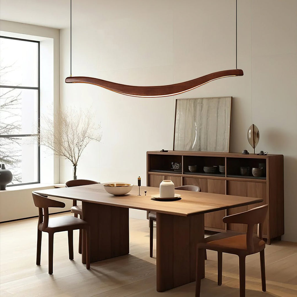 Lustra Chandelier Bois Forme Ondulée Élégant - Neutralighting