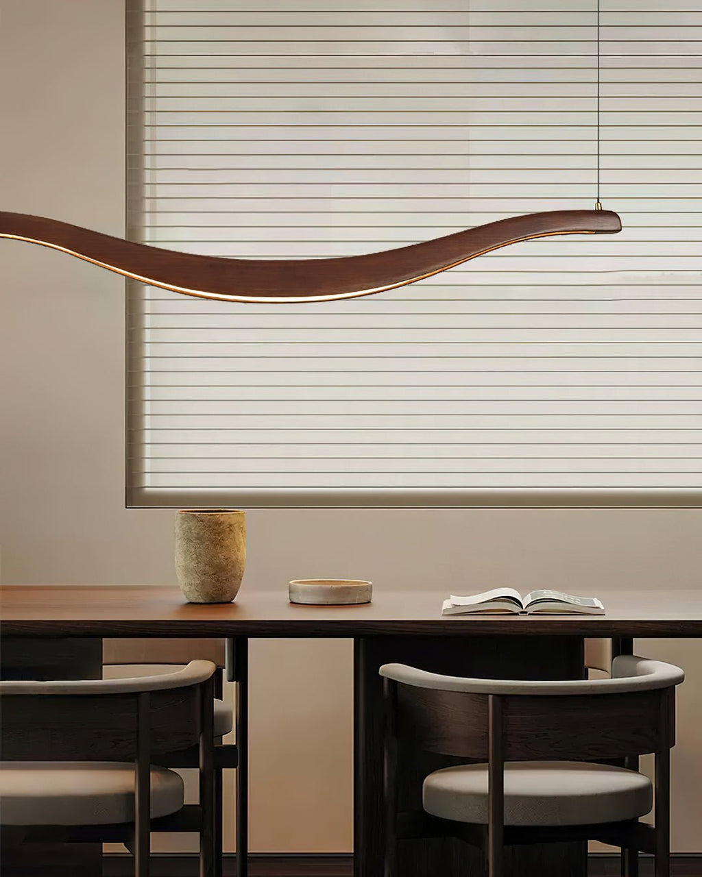 Lustra Chandelier Bois Forme Ondulée Élégant - Neutralighting