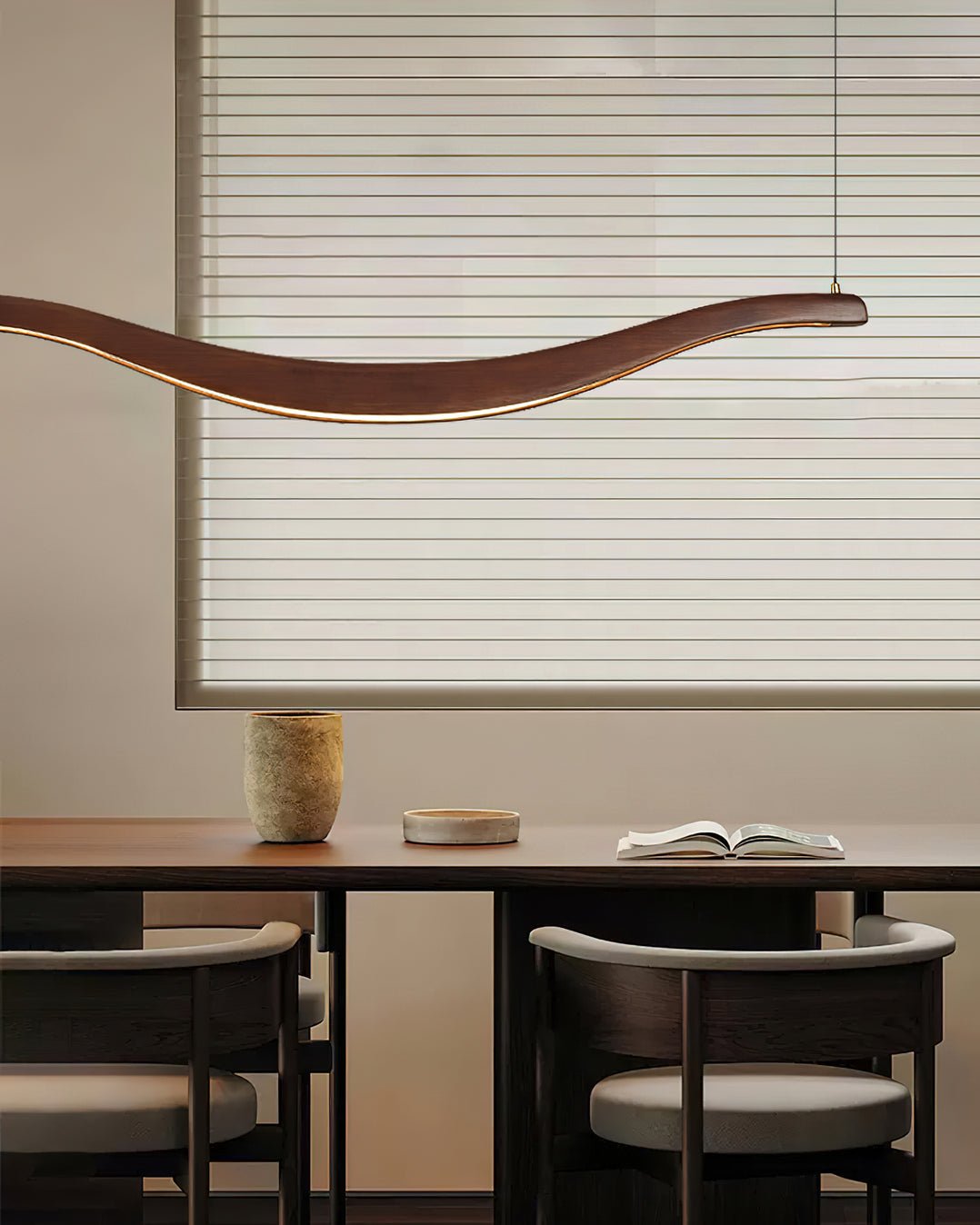 Lustra Chandelier Bois Forme Ondulée Élégant - Neutralighting