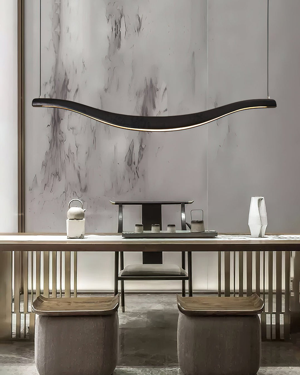 Lustra Chandelier Bois Forme Ondulée Élégant - Neutralighting