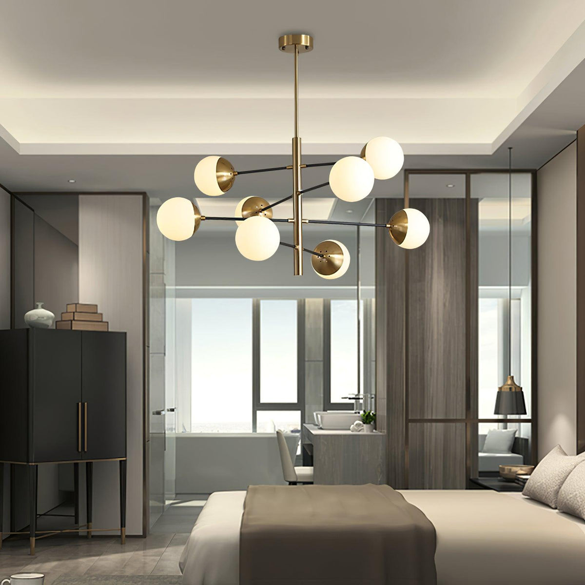 Lustra Chandelier Waverly en Verre Élégant - Neutralighting