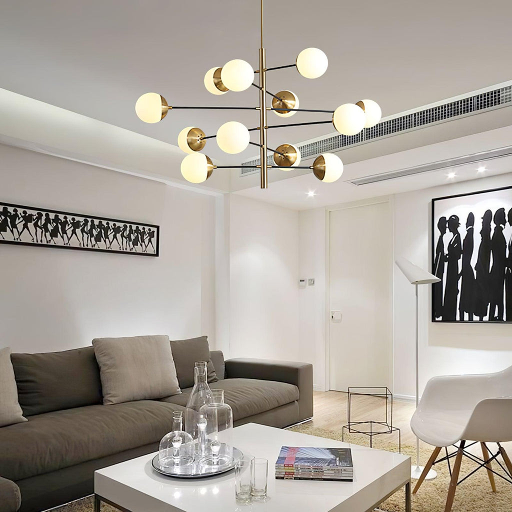 Lustra Chandelier Waverly en Verre Élégant - Neutralighting