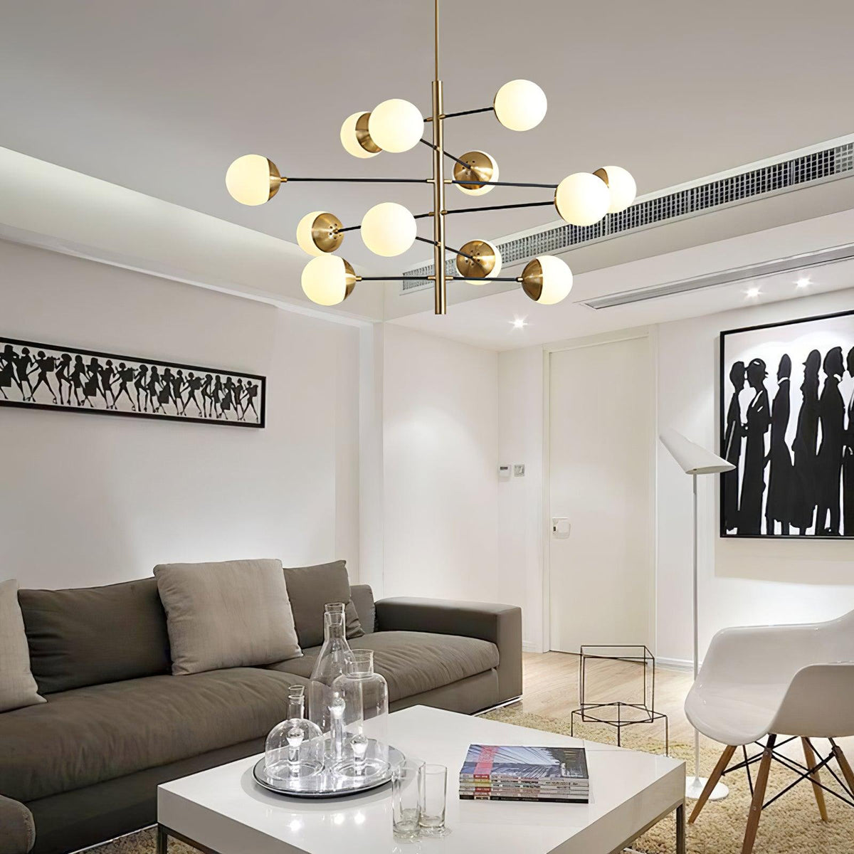 Lustra Chandelier Waverly en Verre Élégant - Neutralighting