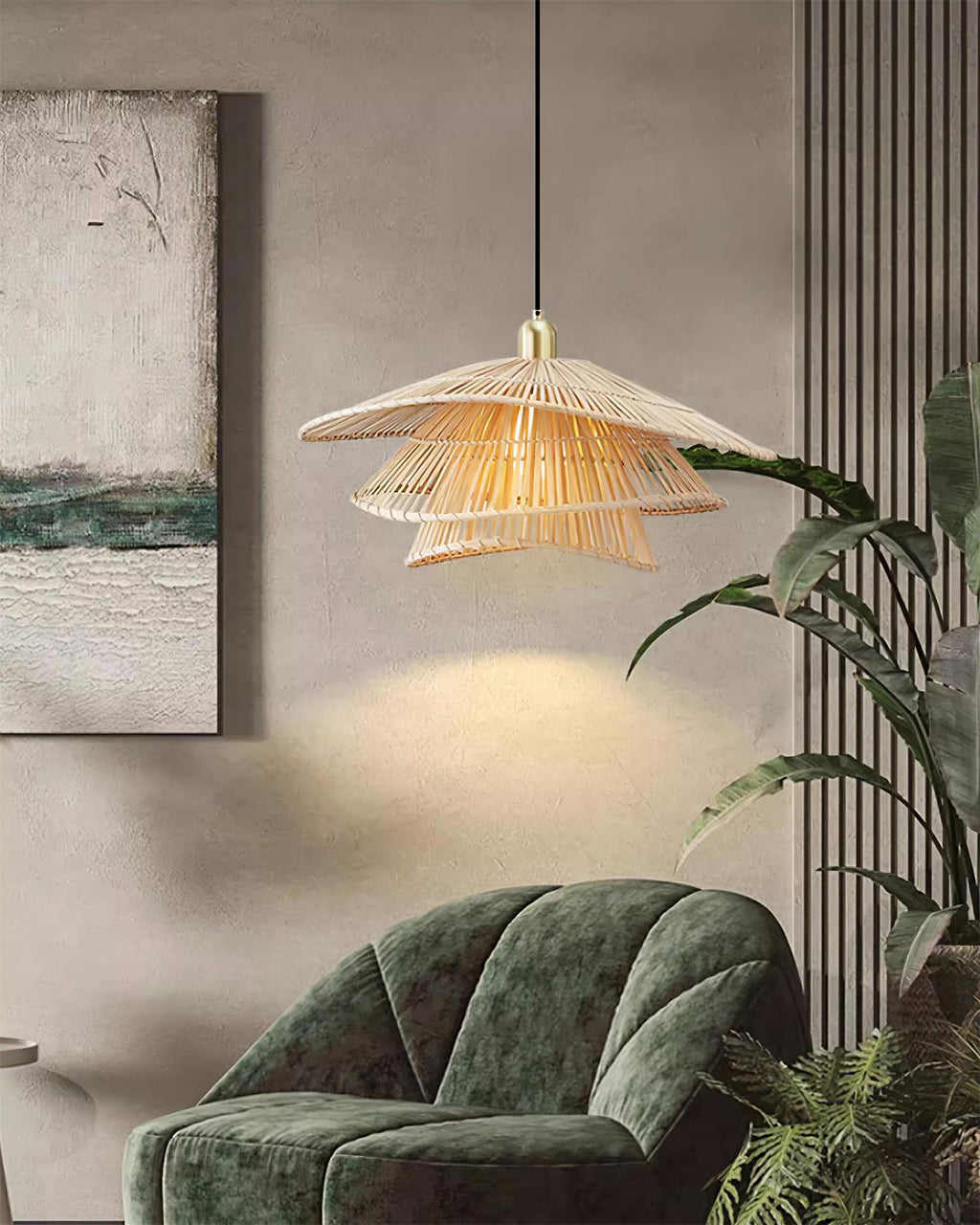 Weaver Lampe Suspendue Rattan Tissé Superposé - Neutralighting